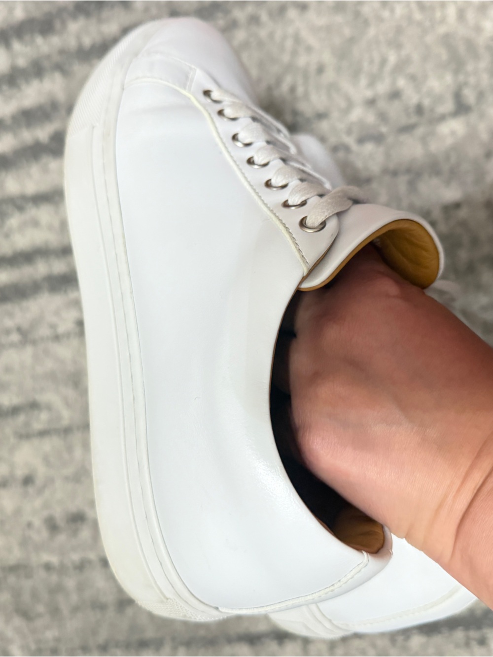 Thursday Boot Company Women’s Premier Low Top White Italian Leather Shoes - Picture 14 of 16